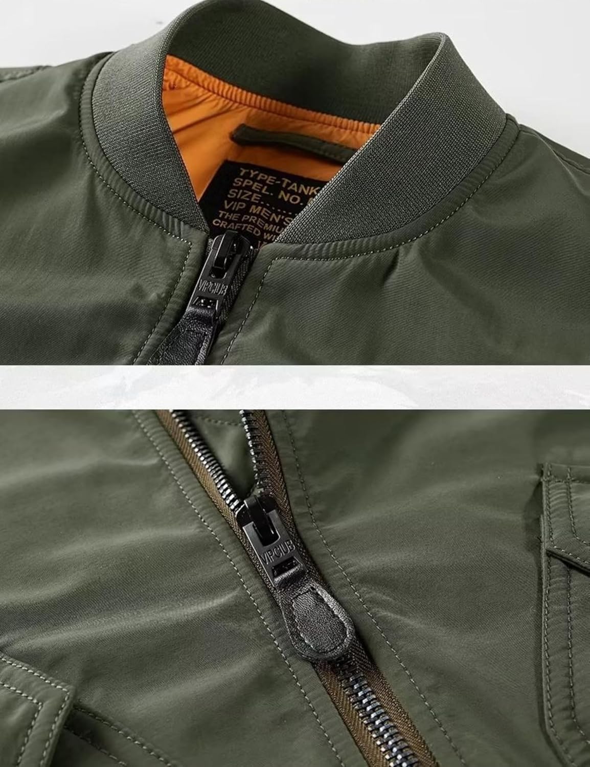 BAIMORE Men's Autumn and Winter American Retro Air Force Style MA-1 Bomber Jacket Lightweight Military with Pockets