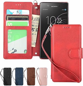 Xperia XZ1 Compact Case Flip Type Xperia XZ1 Compact Smartphone Case SO-02K Mobile Cover SO-02K Wallet Type Xperia XZ1 Compact Mobile Cover SO-02K Jaorty PU Leather with Stand Function Card Storage Qi