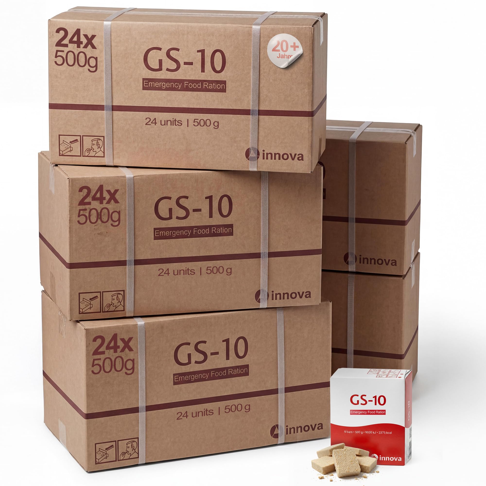 GS-10 | Emergency Food 5 x 24 Stück Familienpackung Langzeitnahrung Notfallvorrat für Outdoor, Camping und in Krisensituationen