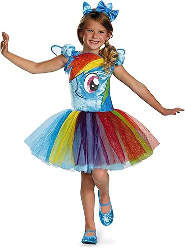 Disfraz Hasbro de My Lil 'Pony Rainbow Dash Tutu Prestige Disfraz para niñas, M7-8, Un solo color