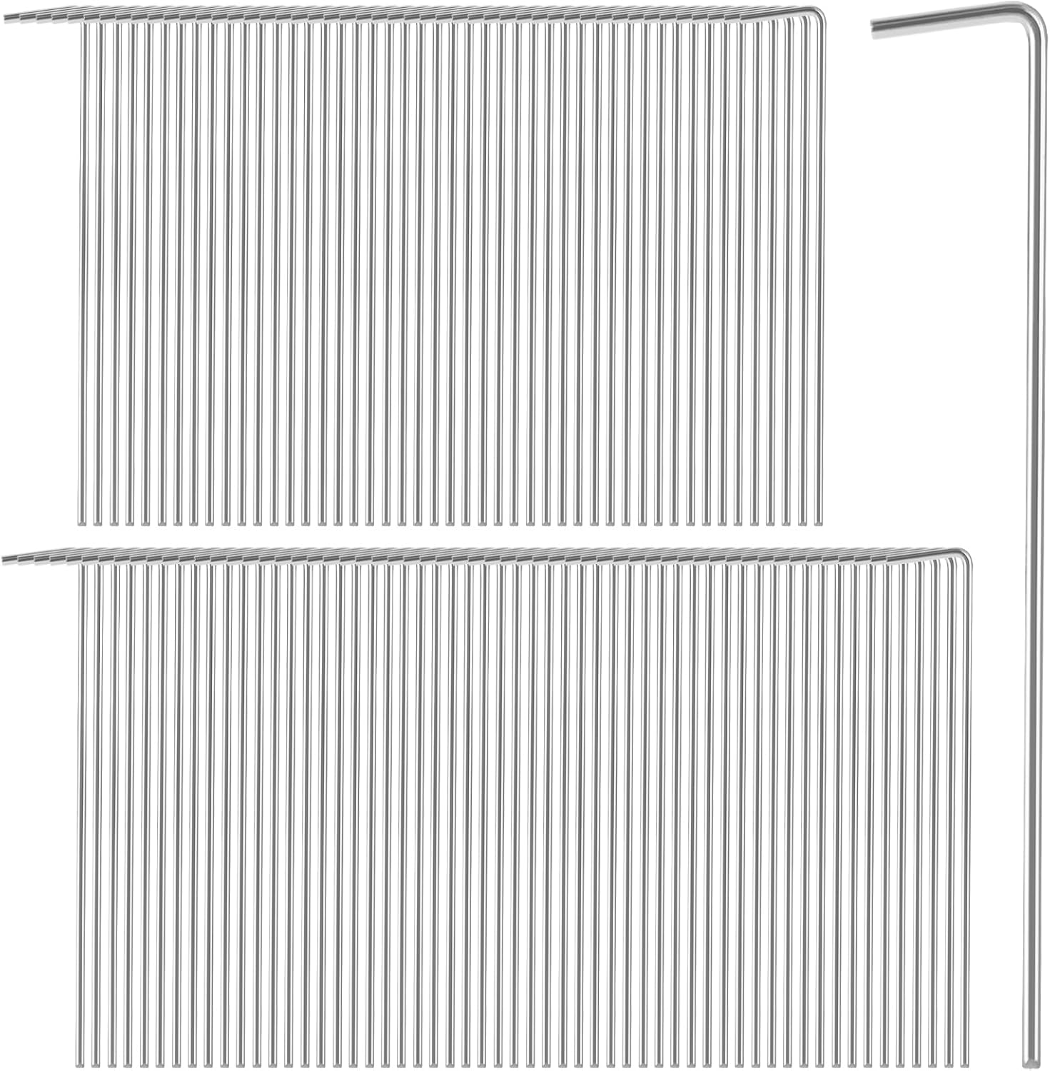 MIVIDE 100 Pack 8.26 inch Tent Stakes, Galvanized Steel Metal Tent Stakes Pegs, Garden Stakes Edging Fence Hooks Pegs for Camping, Shelters, Tarp, Canopies, Christmas Decoration Stakes