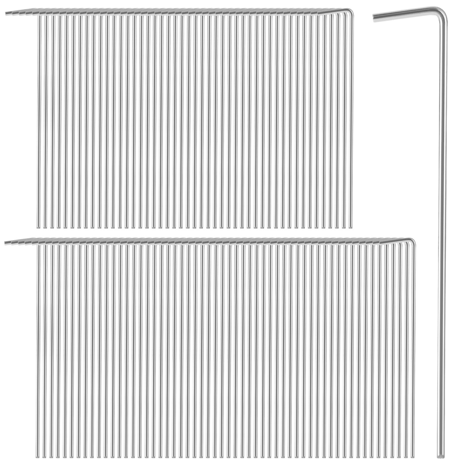 MIVIDE Lot de 100 piquets de tente de 21 cm, piquets de tente en acier galvanisé, piquets de clôture pour camping, abris, bâches, auvents, piquets de décoration de Noël