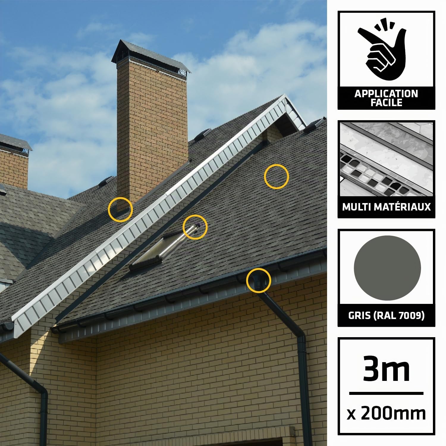 SIKA Bande d'étanchéité autocollante Multiseal Gris-vert RAL 7009 200mm x 3m
