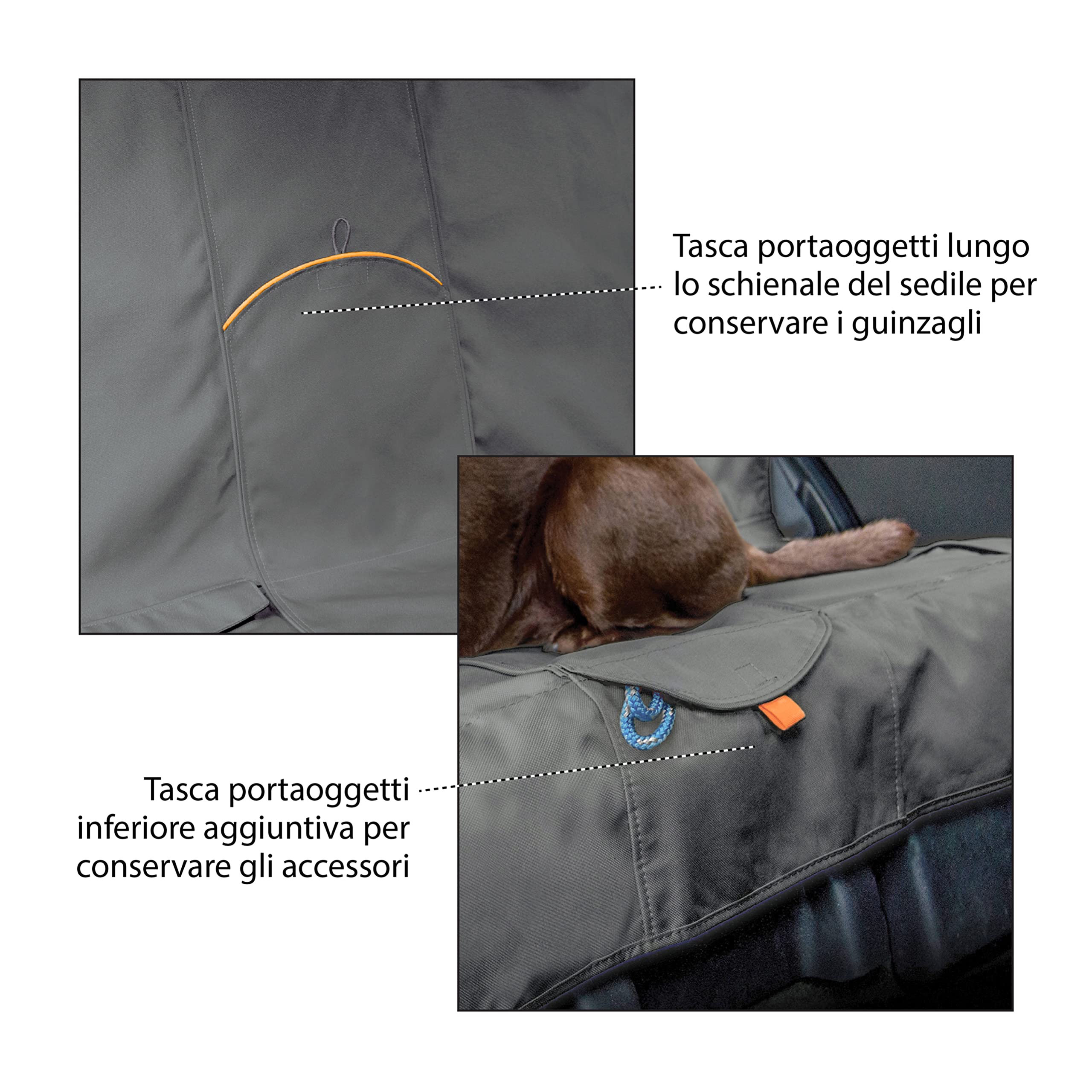 Kurgo - Copri Sedile Auto Impermabile Cane, Telo Auto per Cani a vestibilità Universale – Nero