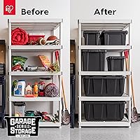 Vista 6 de IRIS USA Contenedores de almacenamiento resistentes de 20 galones con asas de fácil agarre, paquete de 4 - Contenedores grandes con tapas, cubas