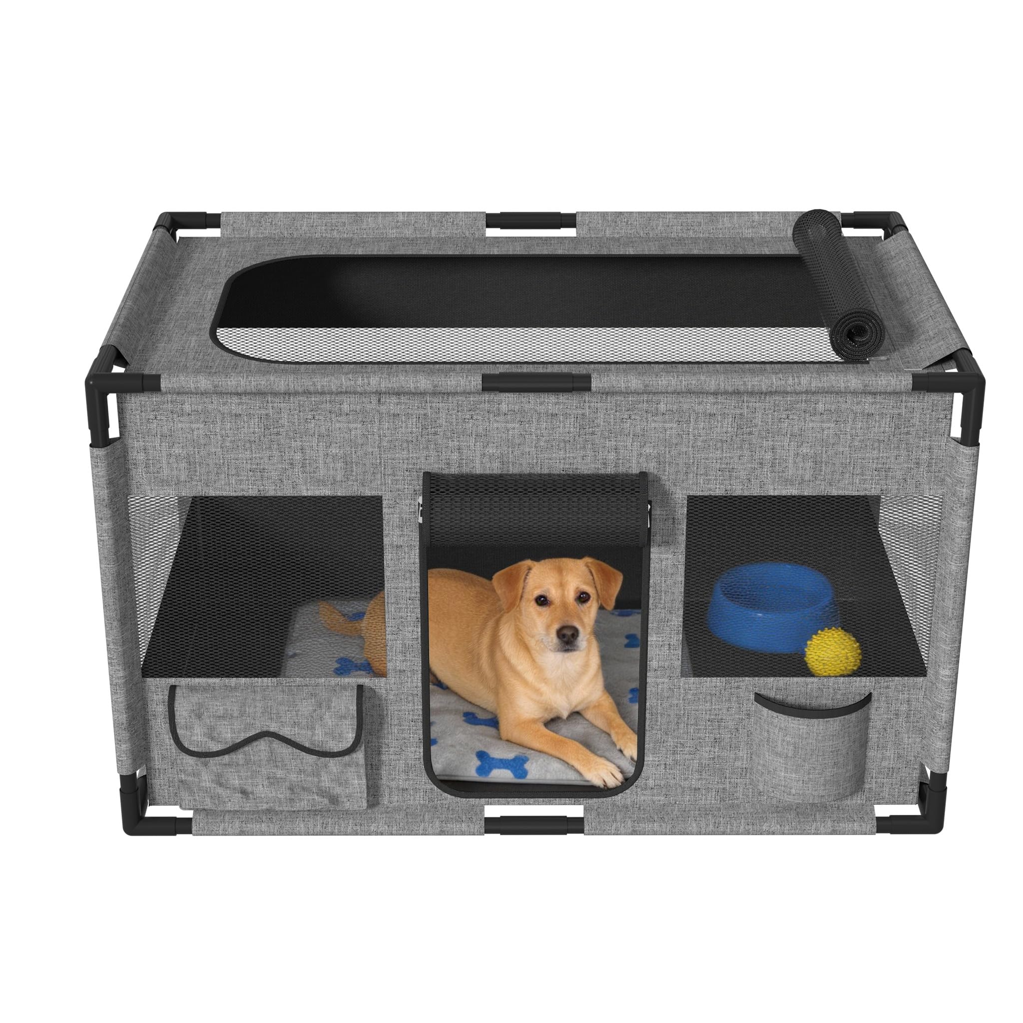 YUENFONG Parc pour chiot en tissu Oxford - 100 x 60 x 60 cm - Carré
