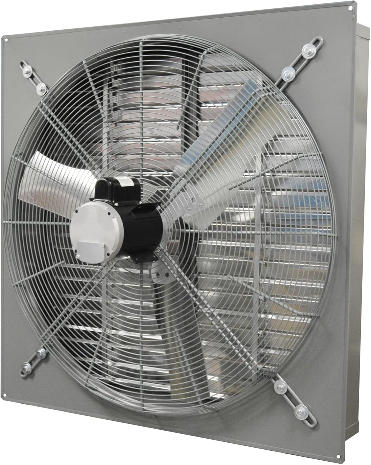 Samping view of the Canarm SD30-G1D Wall Exhaust Fan, showing the motor and housing for installation reference.