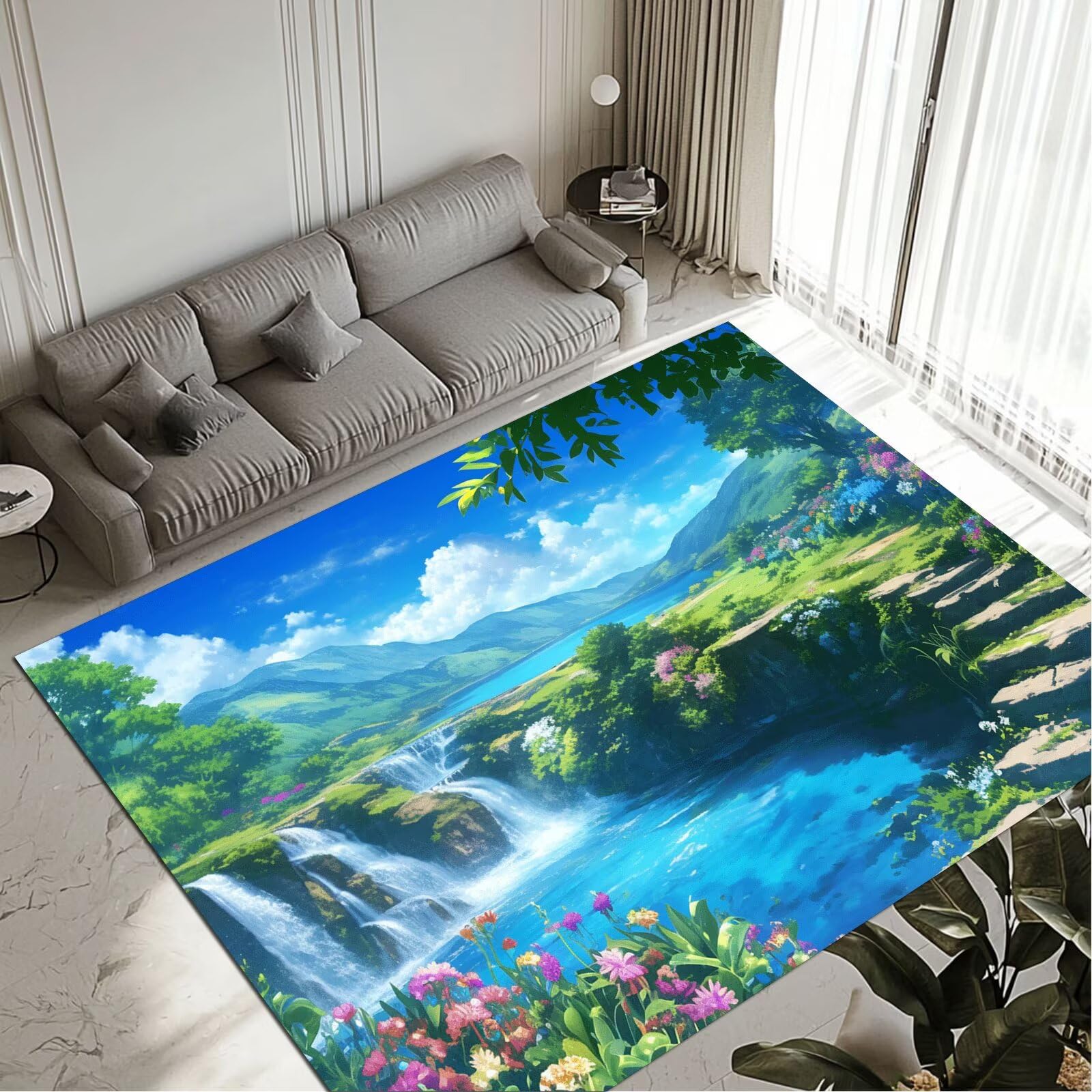 Petit tapis salon chambre lavable 60x90 antidérapant Spring 12-1102