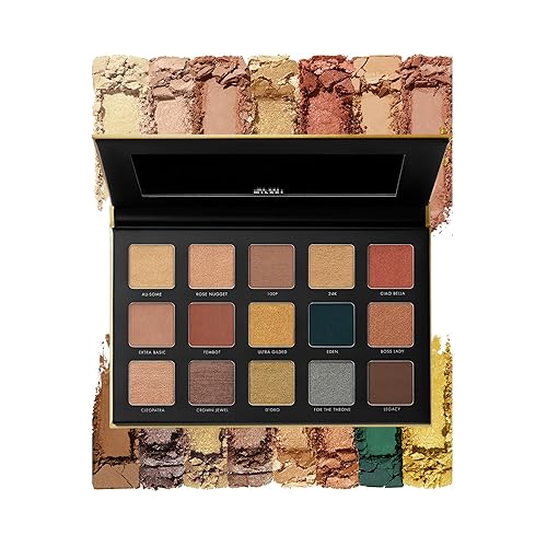 Milani - Paleta de sombras de ojos doradas - 15 colores altamente pigmentados mate brillo sombra de ojos paleta de maquillaje