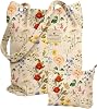 Miss Adola 2 Pack Aesthetic Corduroy Tote Bag - with Makeup Pouch Bag for Women Reusable Grocery Bag for Gym, Travel, Work