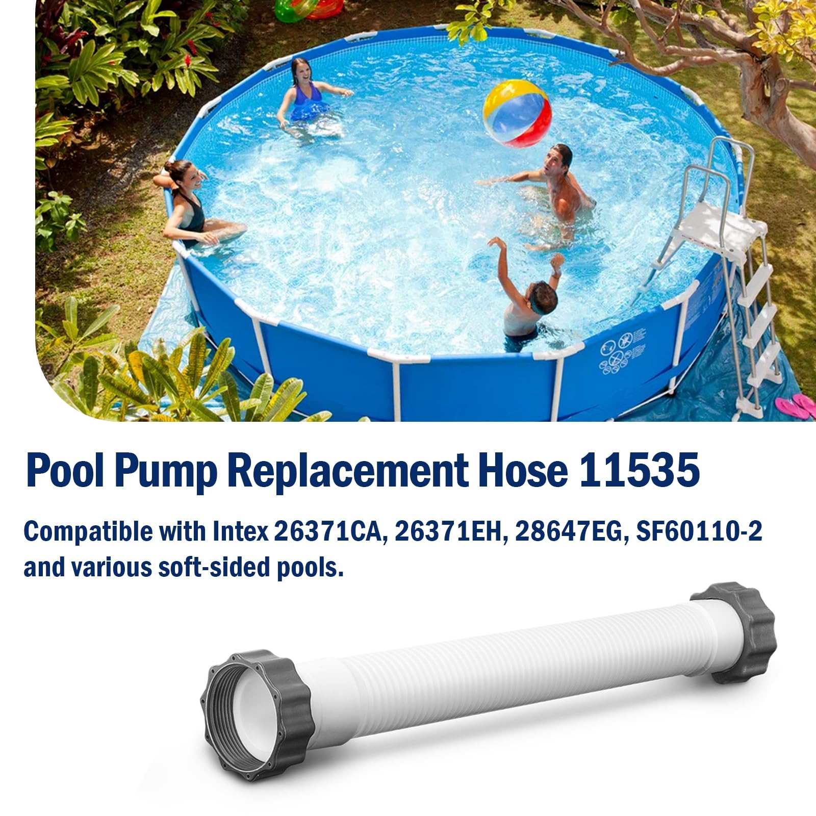 Tuyau De Rechange 40,6 Cm Pour Piscine Intex - Compatible Filtres à Sable - 12