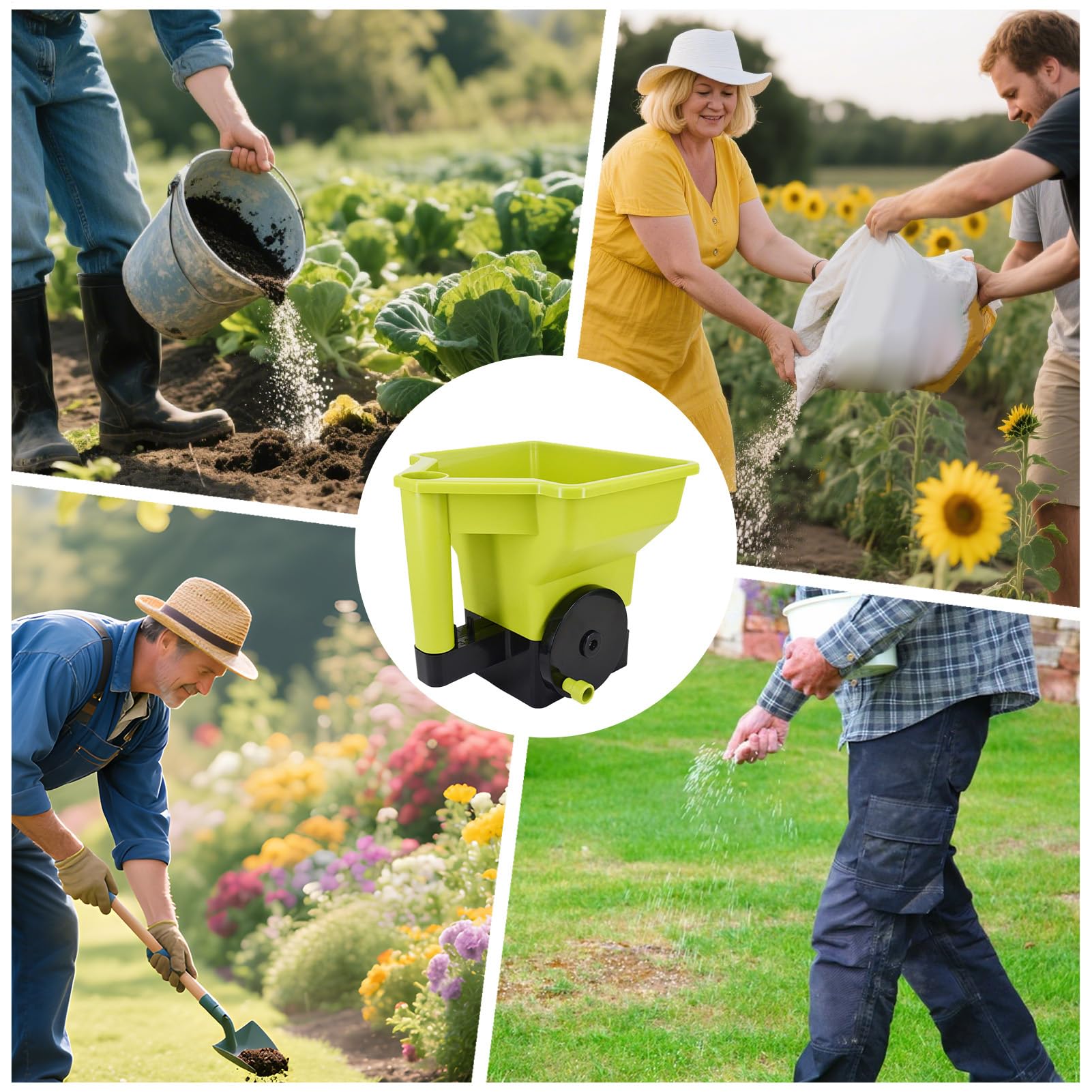 Épandeur d'engrais | Shaker Ergonomique portatif pour semoir de pelouse Manuel pour Jardin, Cour, Fonte, Trottoir, Route