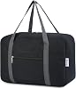 for Ryanair Airlines Cabin Bag 40x20x25 Underseat Foldable Travel Duffel Bag Holdall Tote Carry on Hand Luggage Overnight for Women and Men 20L Black