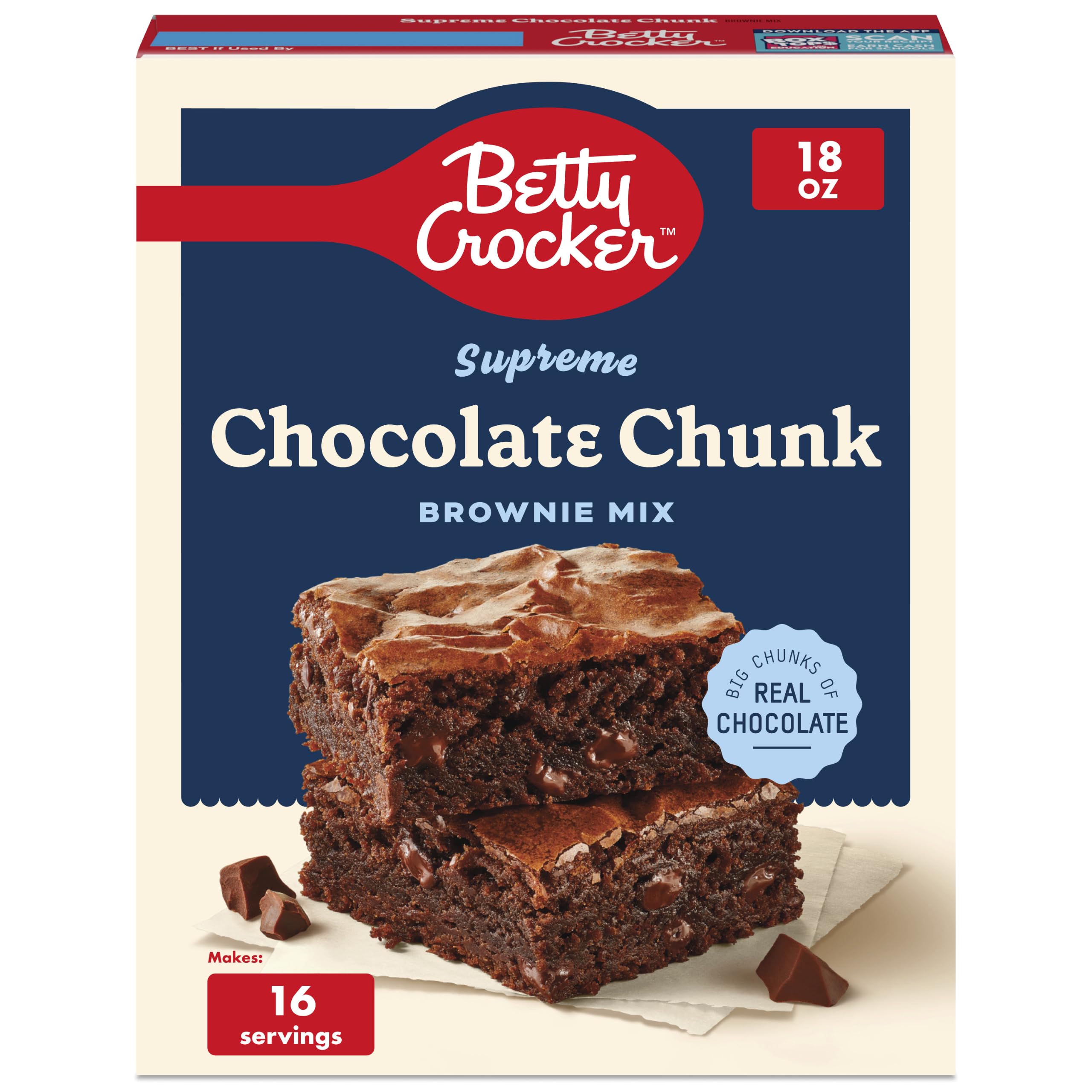 Betty Crocker Supreme Brownie Mix, Chocolate Chunk, 510 g
