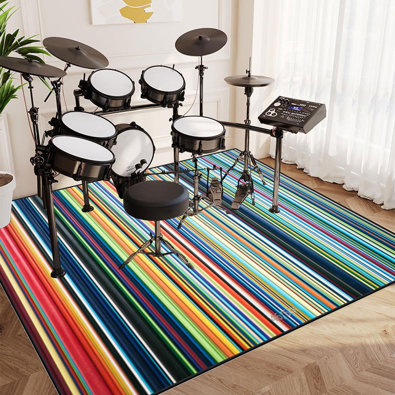 180 x 160 cm Tappeto per Batteria Insonorizzato, Tappeto Professionale per Batteria e Strumenti a Percussione Elettronici per Grancassa Rullante e Altri Strumenti, Tappeti Rettangolari Antiscivolo