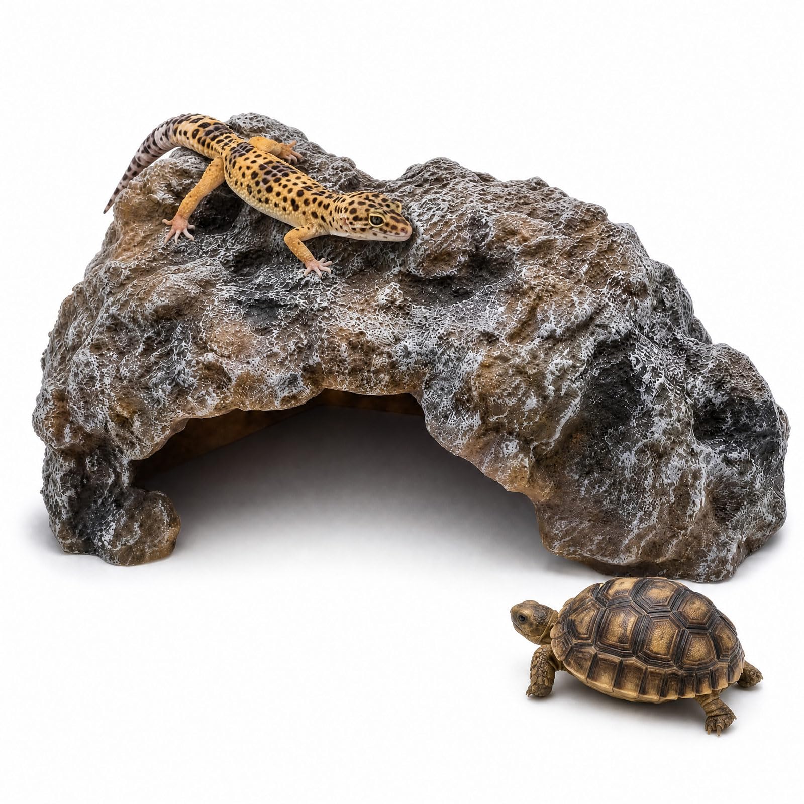 Reptile Hide Cave, Resin Hideout Caves Rock Tortoise Accessories Platform