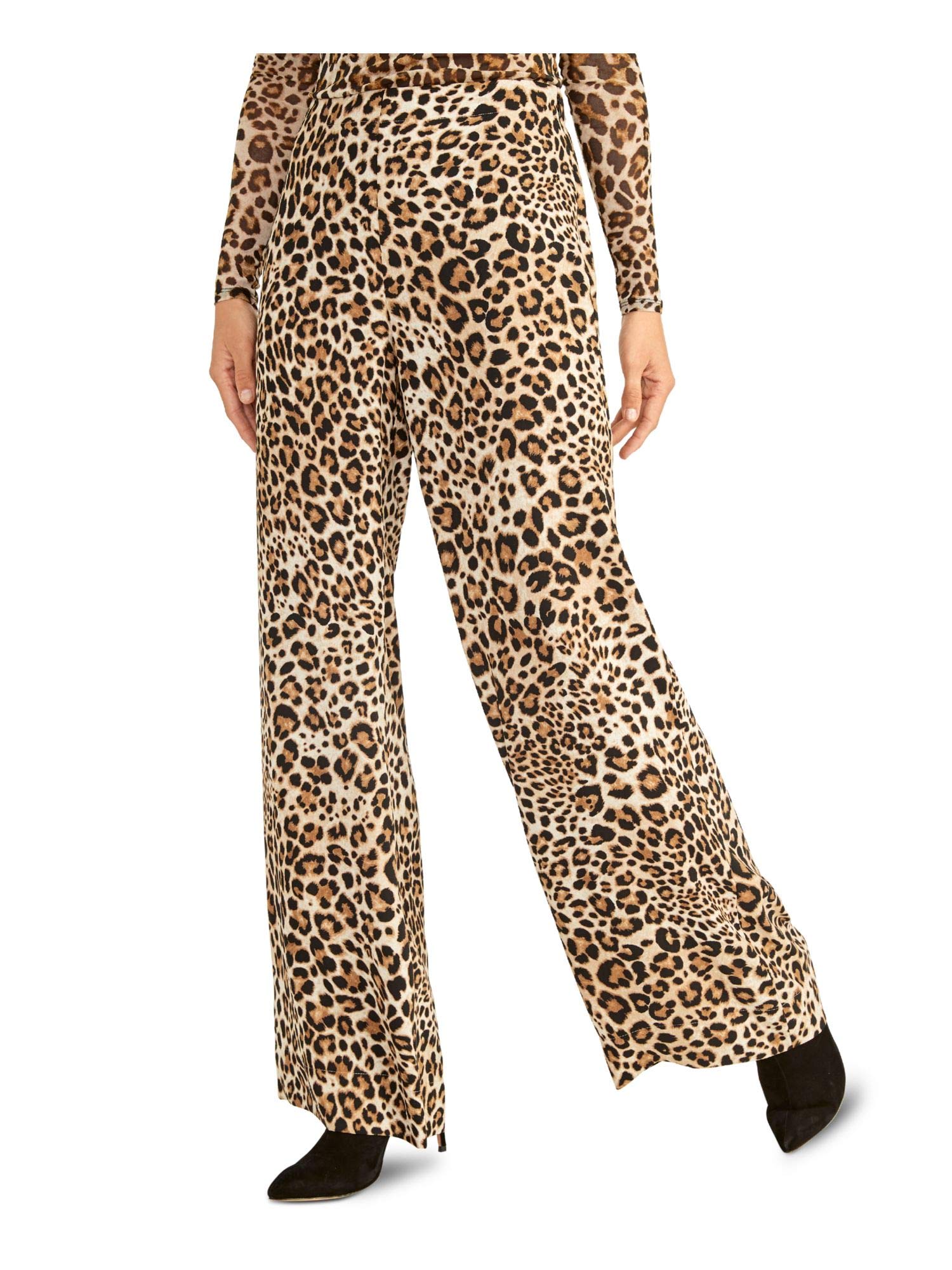 RACHEL Rachel Roy Womens Alice Animal Print High-Rise Pants Brown 4