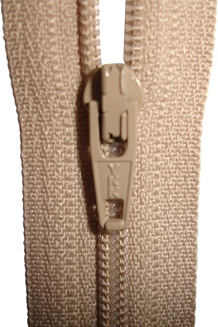 YKK CLOSED END ZIP - BEIGE SEWING - IDEAL FOR DRESSES/TROUSERS/SKIRTS/CUSHIONS AND ART AND CRAFT - SIZES: 4/5/6/7/8/9/10/12/14/16/18/20/22/24/26/28/30/32/34/36 INCH (4 INCH (10CM))