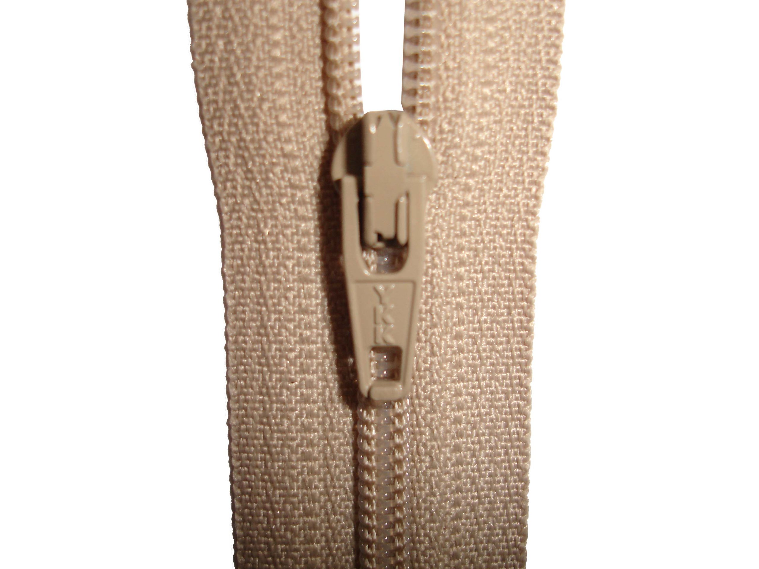 YKK CLOSED END ZIP - BEIGE SEWING - IDEAL FOR DRESSES/TROUSERS/SKIRTS/CUSHIONS AND ART AND CRAFT - SIZES: 4/5/6/7/8/9/10/12/14/16/18/20/22/24/26/28/30/32/34/36 INCH (18 INCH (45.5CM))
