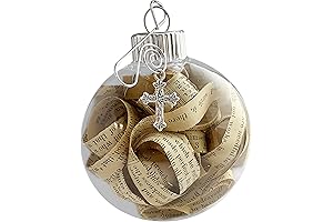 Rescued Antique Bible Pages Hanging Christmas Ornaments