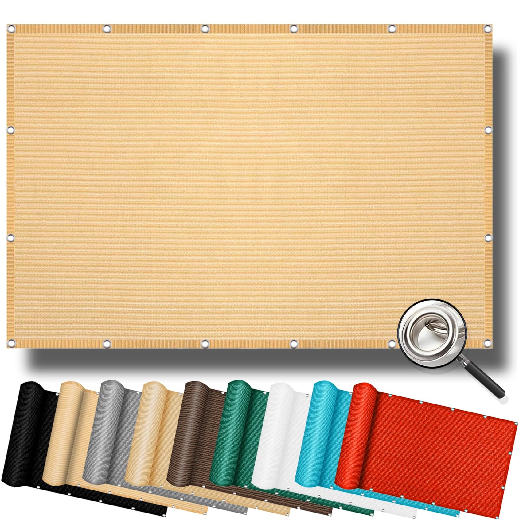 Auvent respirant 180 x 700 cm couleur crème protection UV terrasse