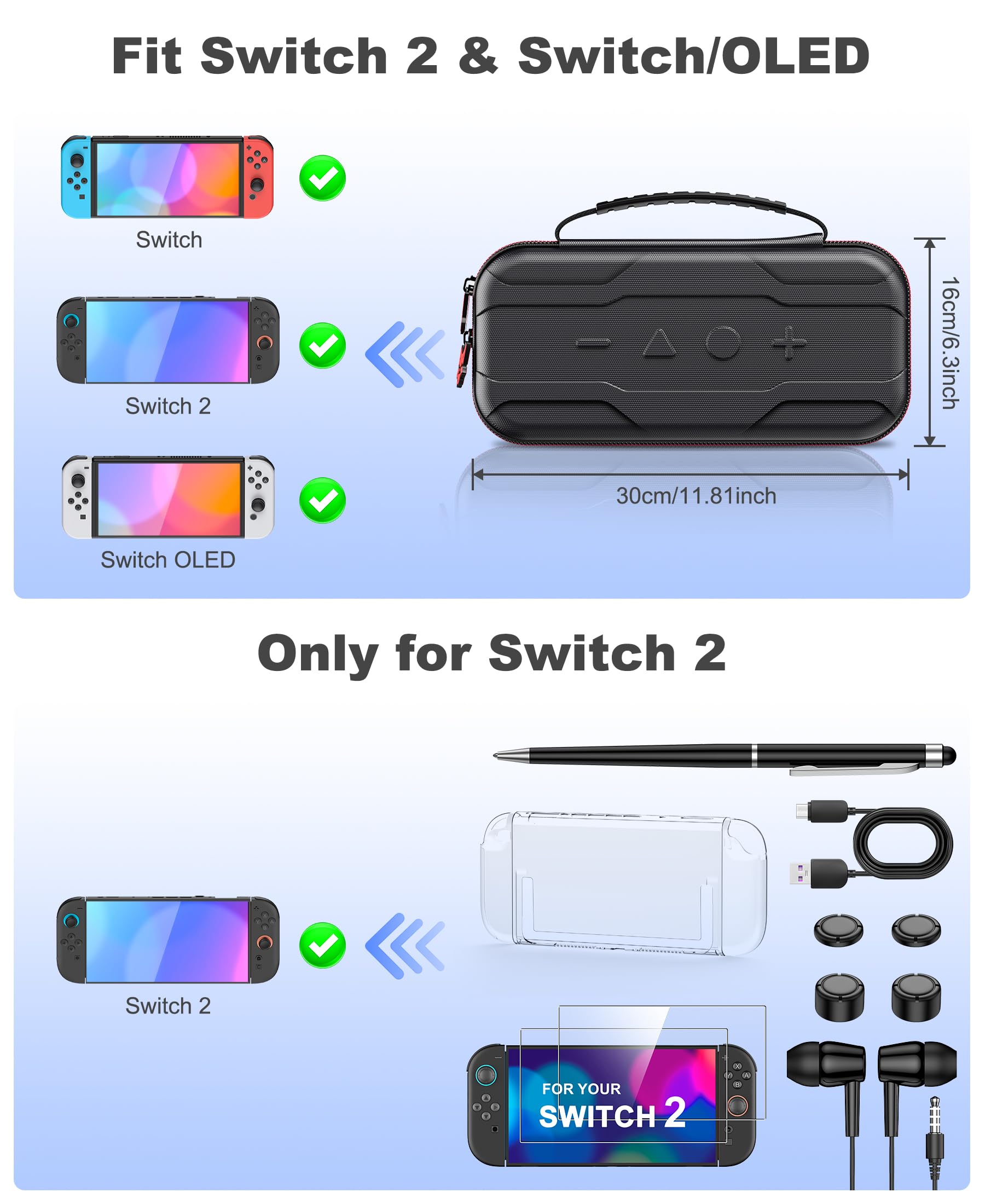 CYOYPPY Orzly, custodia da viaggio compatibile con Nintendo Switch e New Switch OLED Console da viaggio per accessori e giochi