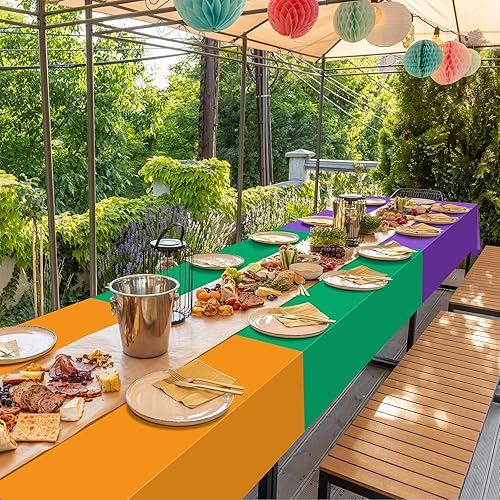 Miniatura 7 de 12 manteles de fiesta del Cinco de Mayo, manteles de plástico para fiestas, manteles rectangulares desechables multicolor para noche de tacos, día