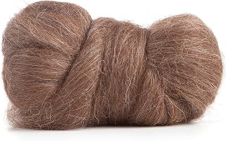 Desert Breeze Distributing 100% Superfine Alpaca Wool Roving - Undyed Wool for Spinning, Hand Weaving Supplies, Arm Knitting, Needle Felting, Wet Felting Supplies, 23.5 Micron, 1 OZ Size, Color Cocoa