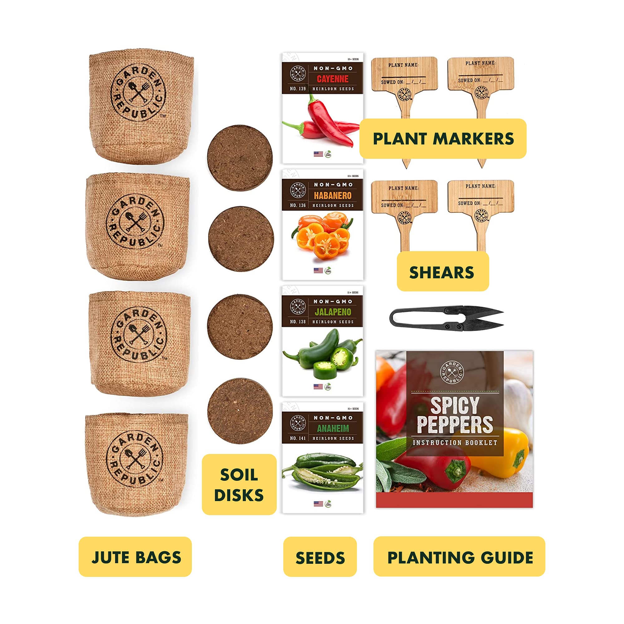 Indoor Pepper Seed Starter Kit Pepper Growing Kit with 4 NonGMO Hot