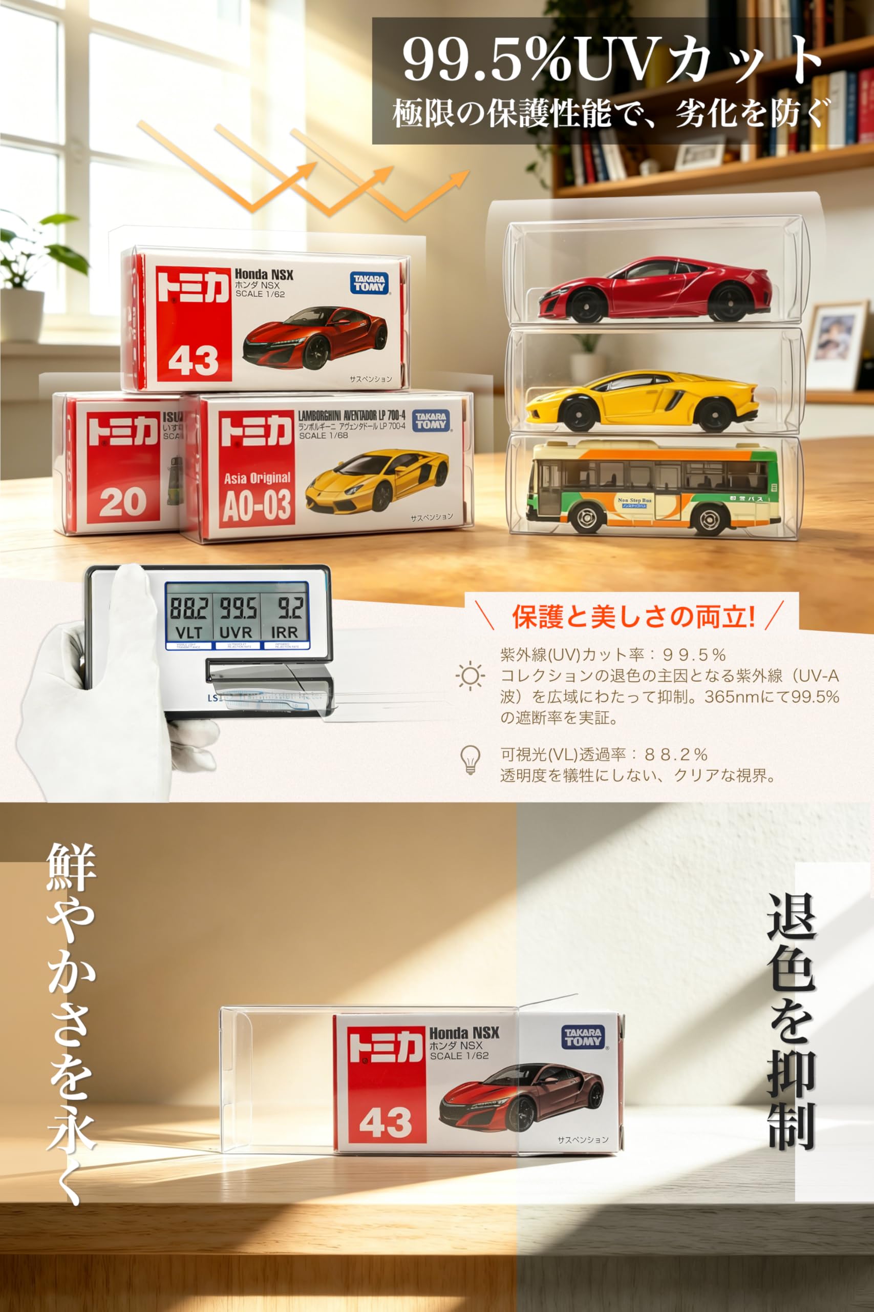 Amazon.co.jp: 【UVカット99.5%実証】 iFREEMEN トミカ用ケース 保管