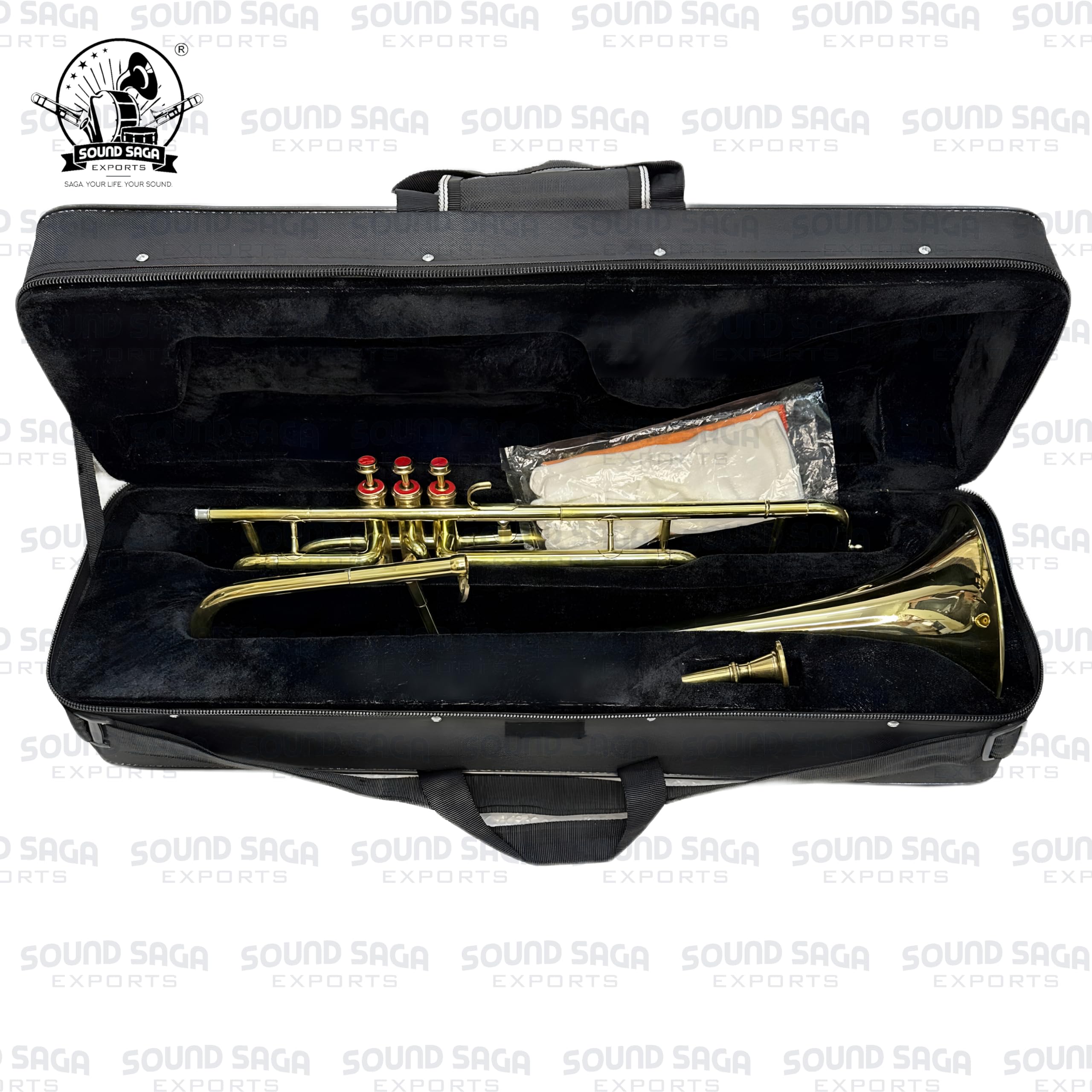 Ventilposaune, BB-Pitch, Premium-Qualität inklusive Mundstück und Tragetasche (BRASS)