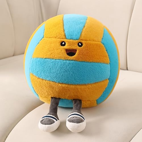 Divertida almohada de voleibol con patas, bonito juguete de peluche para niños y niñas, almohada de voleibol, regalo para decoración de habitación,