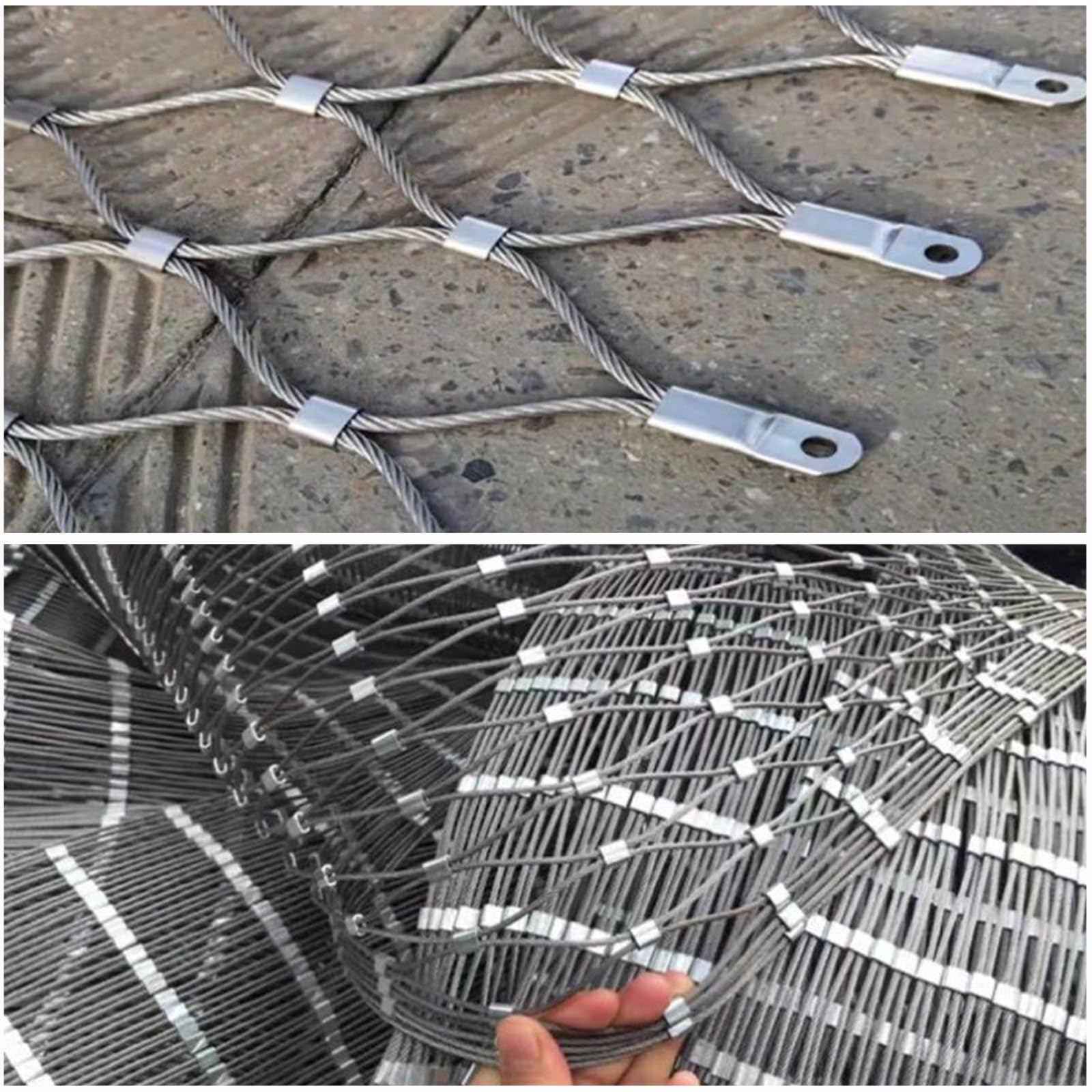 304 Malla de Cuerda de Acero Inoxidable,Valla Metálica para Terrazas,Red de Seguridad para Balcones,Flexible Cable de Malla de Acero Inoxidable,vallas metalicas，malla metalica，malla ganadera(Wire diam