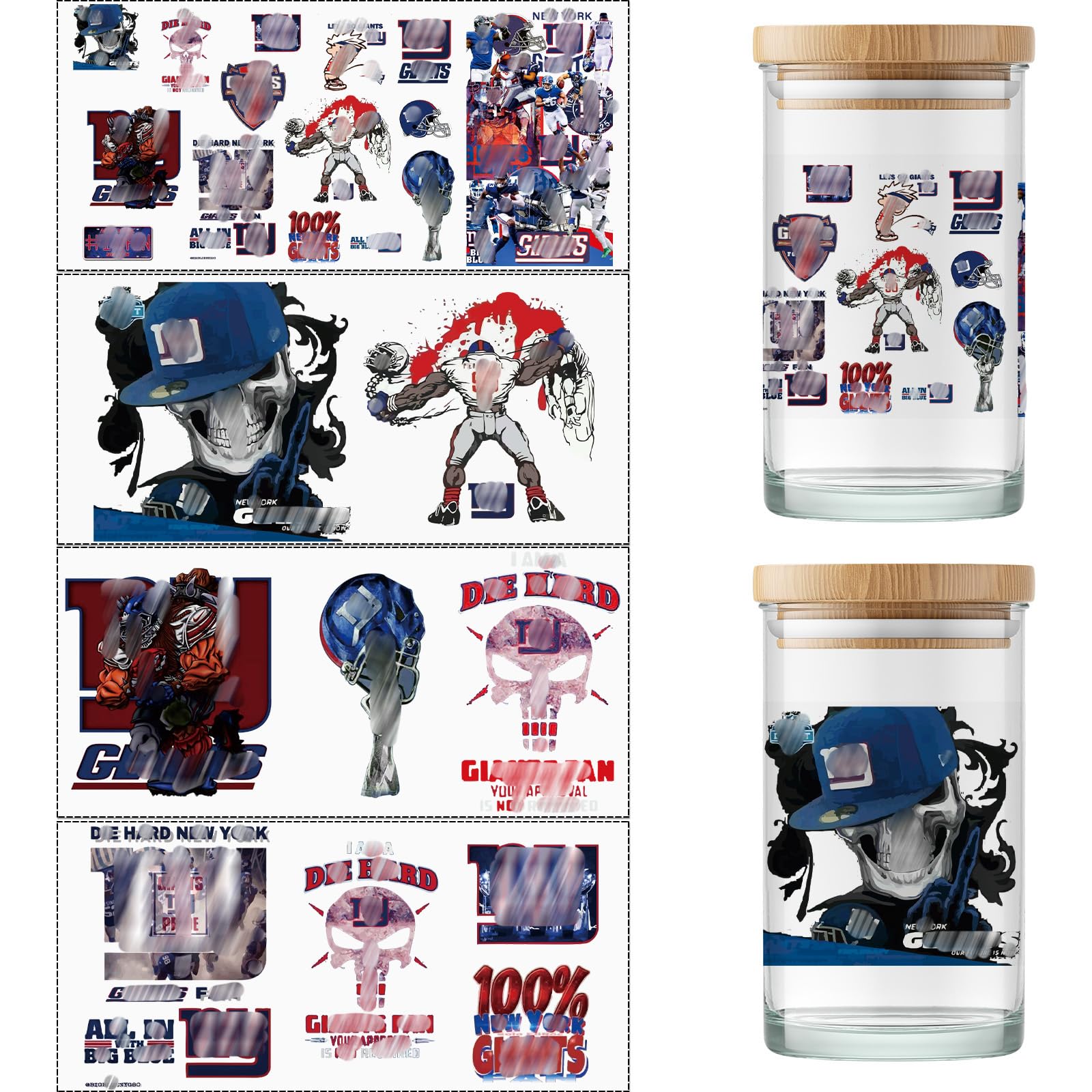 4 Sheet Cup Wraps American Football UV Dtf Cup Wraps for 16 Oz Glass Cups Tumblers, Waterproof Rub on Transfers Stickers for Wood Furniture Car DIY