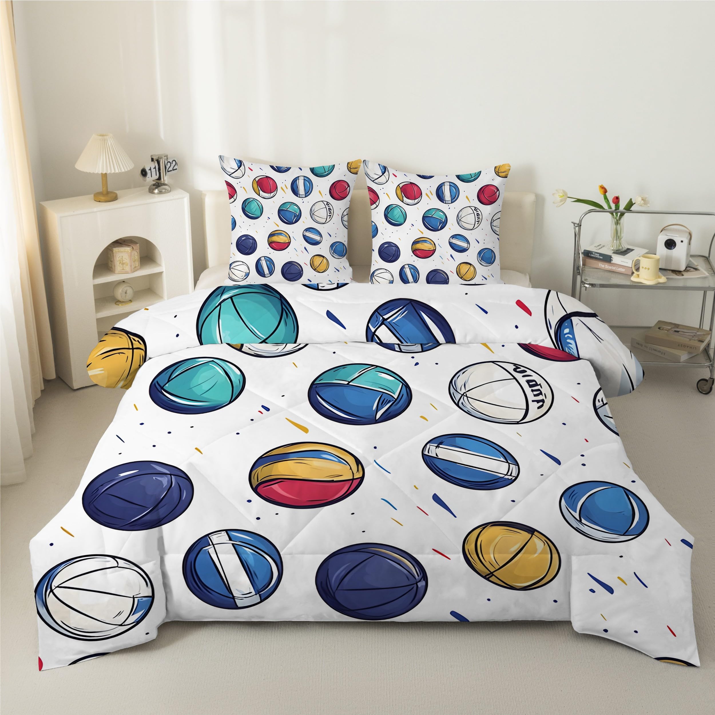 Piłka nożna bez pokrowca na kołdrę w rozmiarze king size, 4,5 Tog, dwustronna, sportowy, na cały rok, lekka, można prać w pralce, kołdra w rozmiarze king size, 230 x 220 cm, z poszewką na