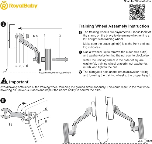 Miniatura 7 de RoyalBaby Ruedas de entrenamiento para bicicleta infantil Royalbaby de 14 pulgadas, 14 pulgadas, color negro