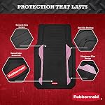 Rubbermaid Car Floor Mat Heavy Duty All Weather Car Floor Mats Complete Set with Dual Tone Pink Aluminum Inserts - Universal Fit, Backrest