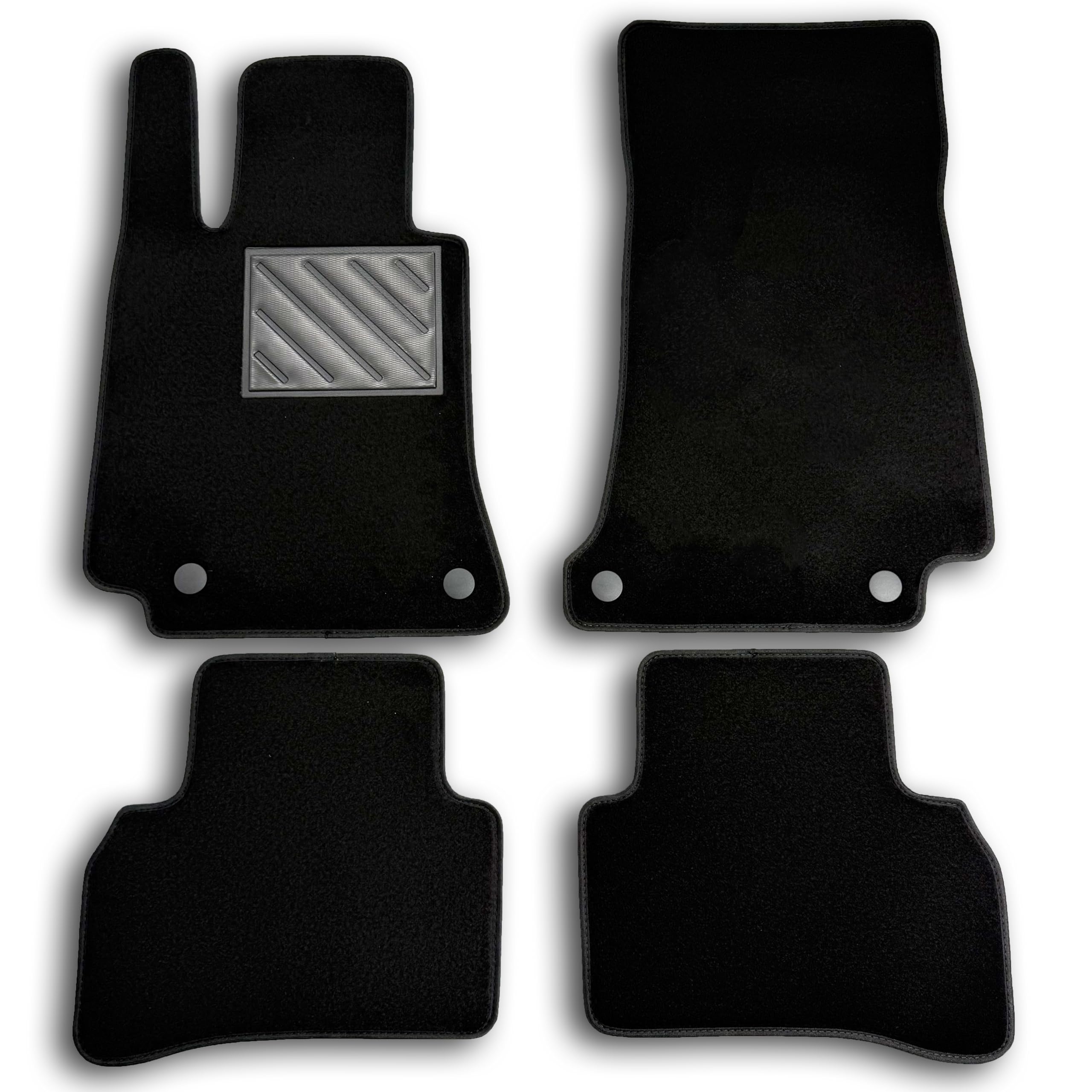 Alfombrillas para Mercedes Clase C (W205/S205) Desde 2014-2021 también Plug-in Hybrid, Antideslizantes, a Medida, Antideslizantes, talonera de Goma Reforzada, Botones de fijación