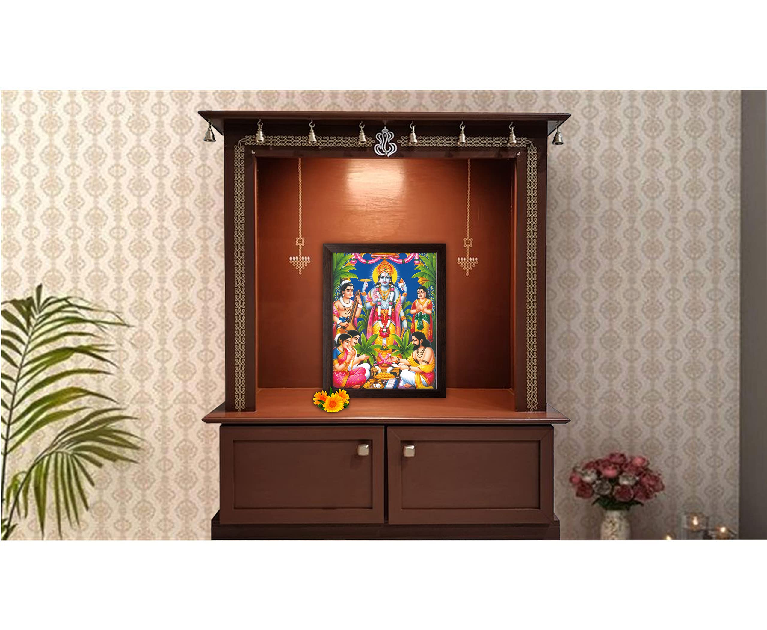 Art n Store Lord Vishnu/Bhagwan Narayan with Various God, HD Printed Religious & Wall Decor Picture with Frame for Home, Temple & Office (Brown, 9 X 12 Inch, Framed) - Image 4 thumbnail