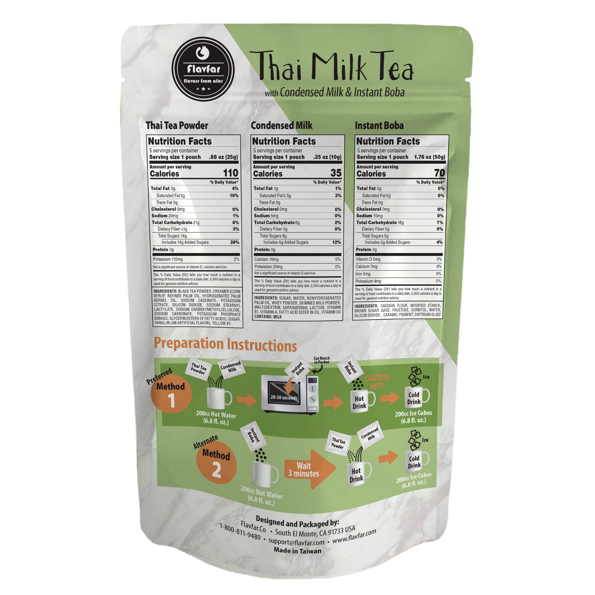 Buy Flavfar Thai Milk Tea with Instant Tapioca Pearls Authentic Thai