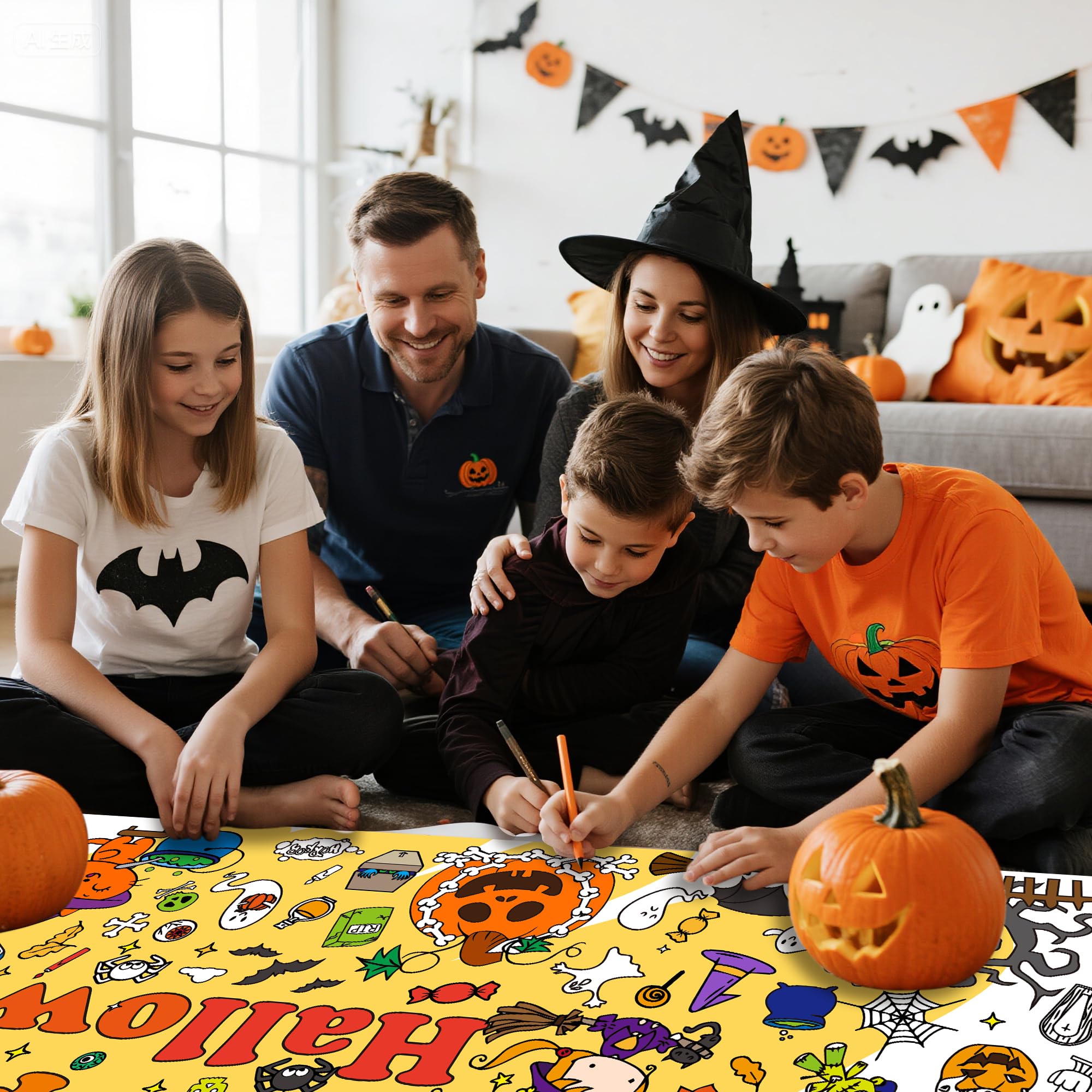 Crafts Halloween Children, Colouring Tablecloth Christmas (183 x 79 cm) - Image 4