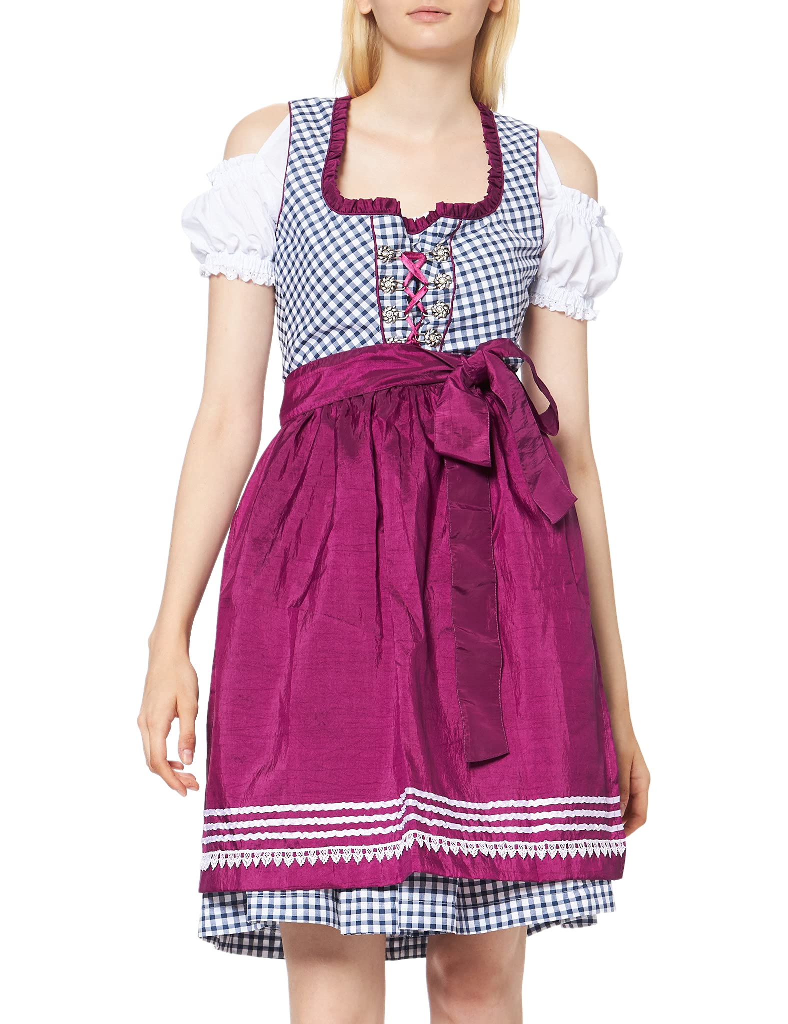 Fuchs Trachtenmoden Women's Dirndl Dress with Apron, Midi