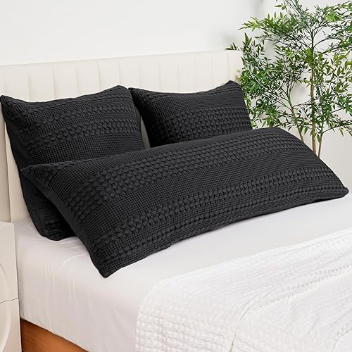 Miniatura 6 de PHF Funda de almohada 100% algodón con cremallera, 1 paquete de 20 x 54 pulgadas, suave, transpirable, agradable al tacto, funda de almohada