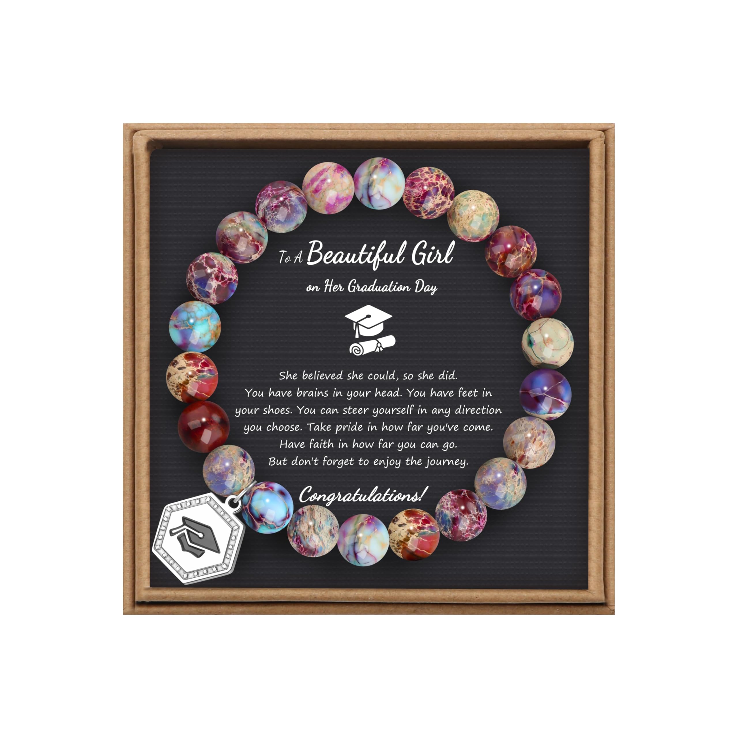 Joycuff Graduation Gifts for Her Him Class of 2026 Graduation Bracelets Inspirational Graduation Compass Bracelet for Women College Graduation Gift for Him Her