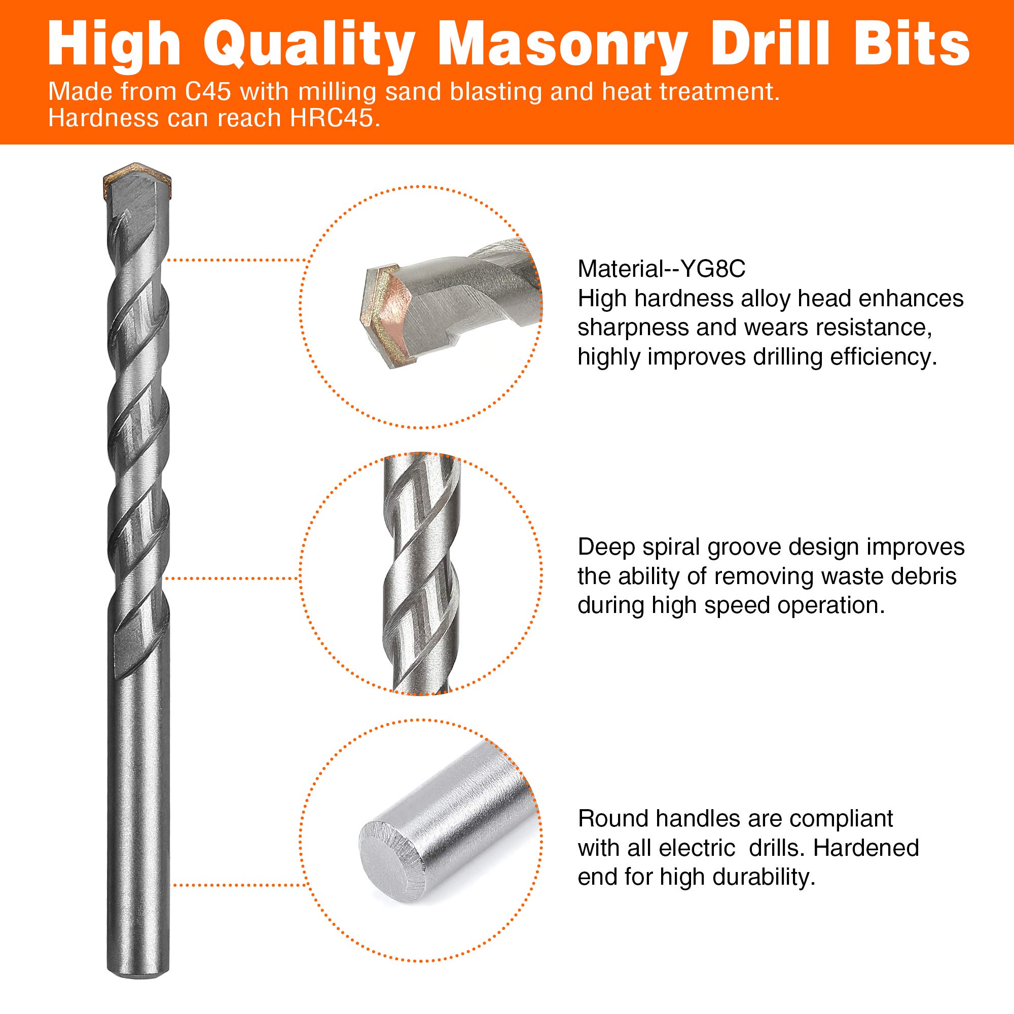 Kit 15 Punte Trapano Per Pietra E Muratura - Diametri 60-120 Mm, In Carburo, Con Valigetta - Foto 10
