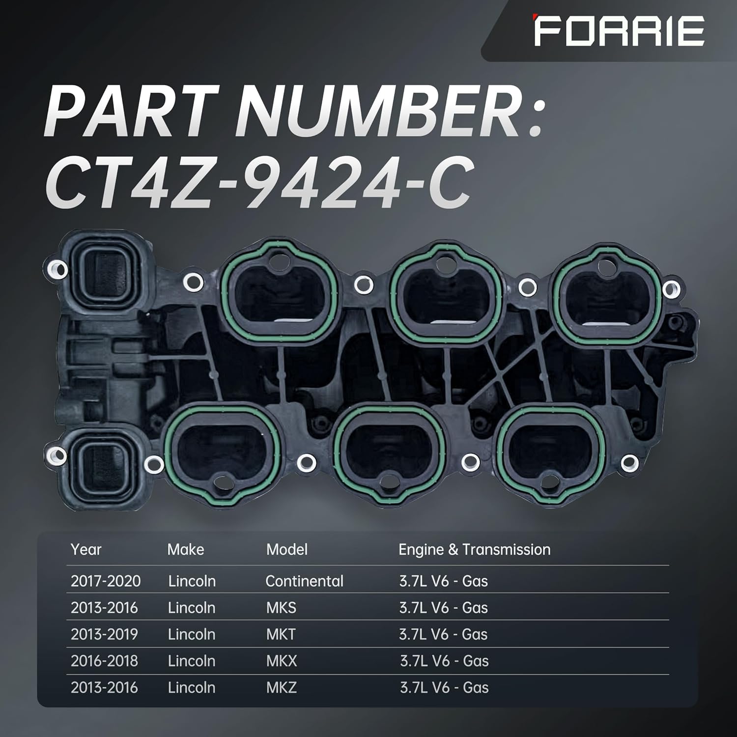 Lower Intake Manifold Fits for 2011-2020 FORD&Lincoln 3.5L 3.7L Gas/Flex Non Turbo Engine, Model Explorer Flex Police Interceptor Taurus Continental MKT MKX OE.:CT4Z-9424-C