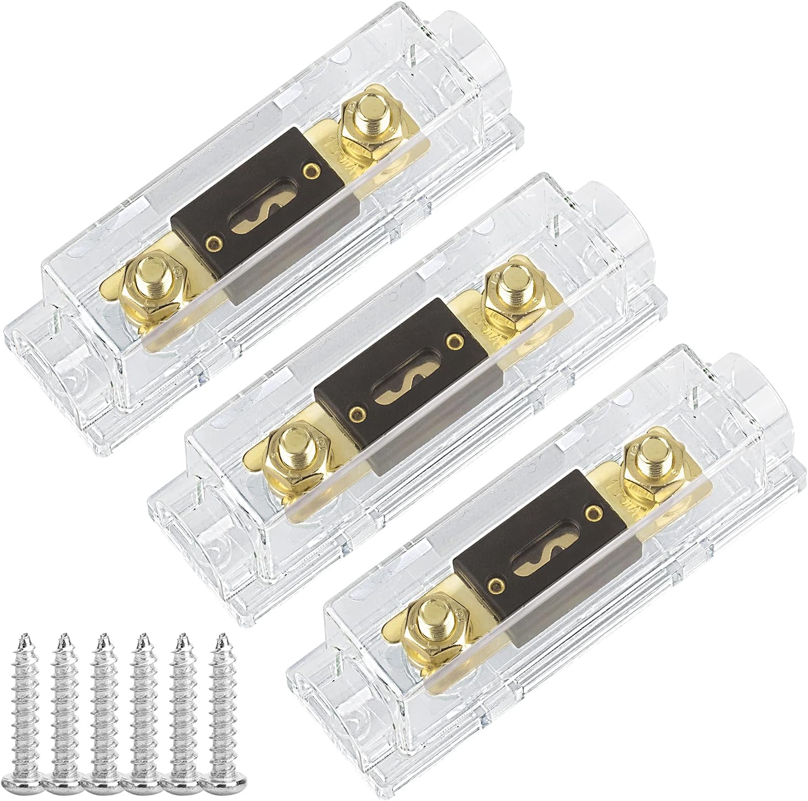 3 Pack 150 AMP ANL Fuse Holder Kit 0/2/4/8 Gauge AWG 150A Fuses Block for Car Audio