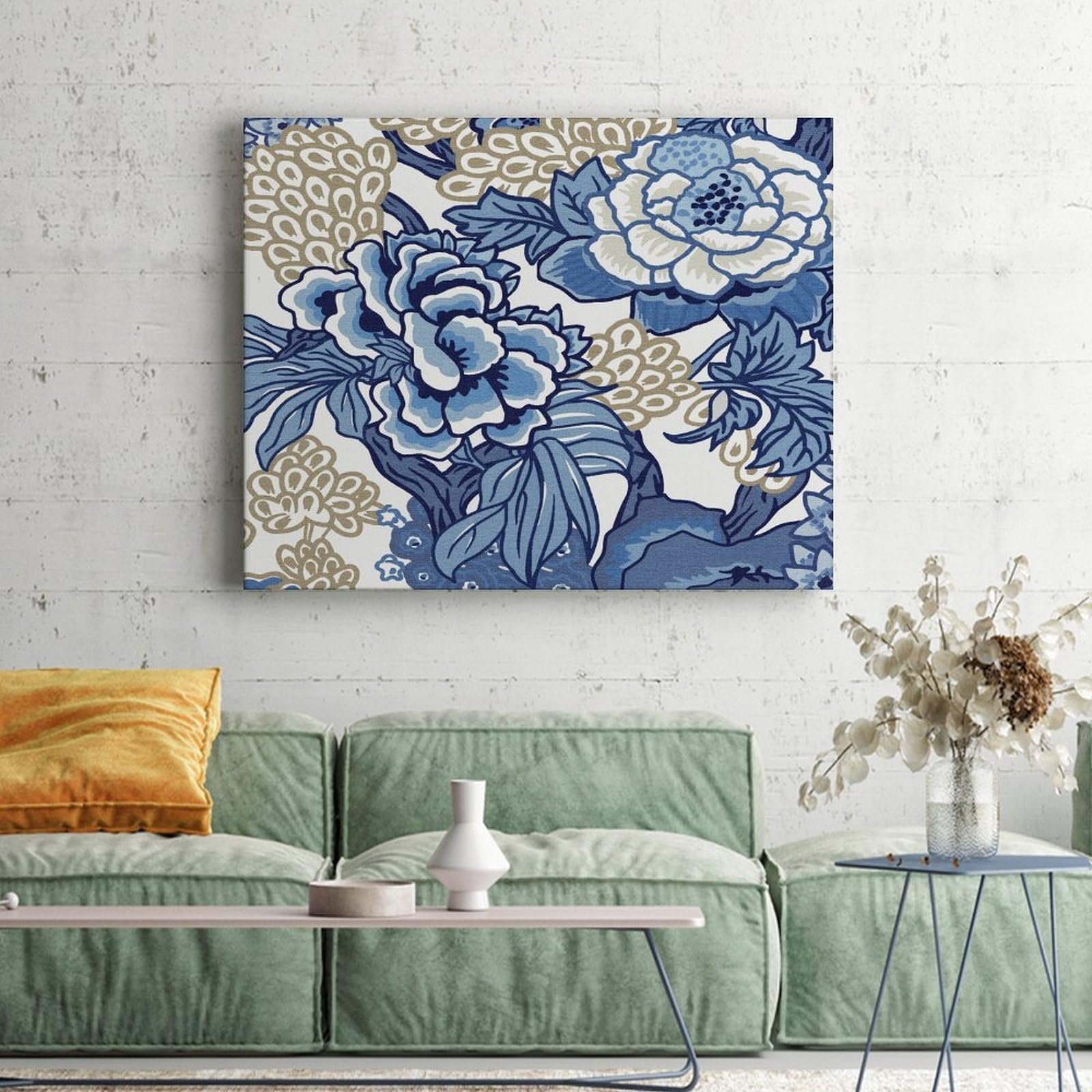 Blue ED11 blue canvas ART POP print over 古塔つみ Octopus Decor Wall – Decor Modern & Coastal | Art Wall Canvas 絵画