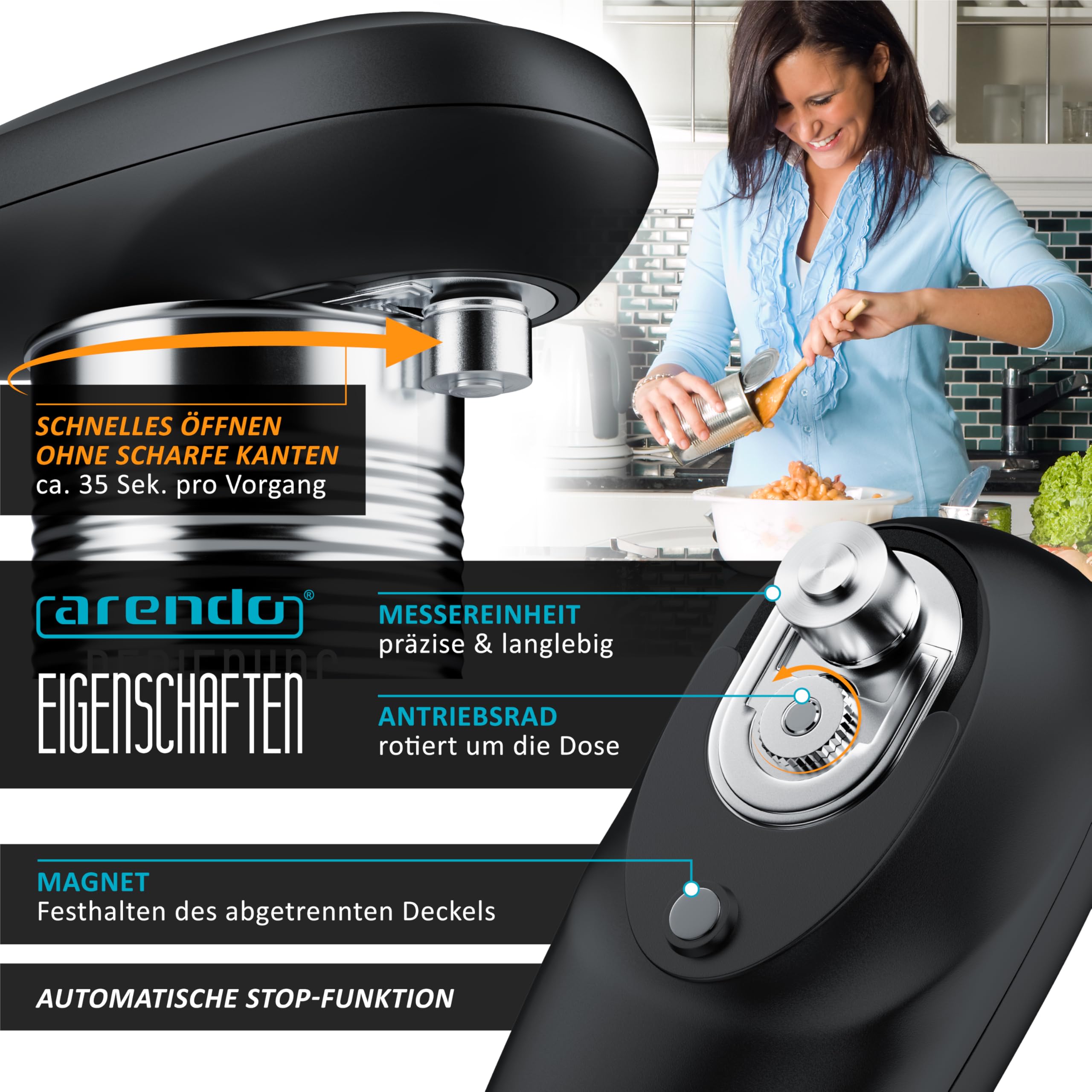 Akinguar Elektrischer Dosenöffner - Automatisch & Sicher Für Senioren Und Kinder