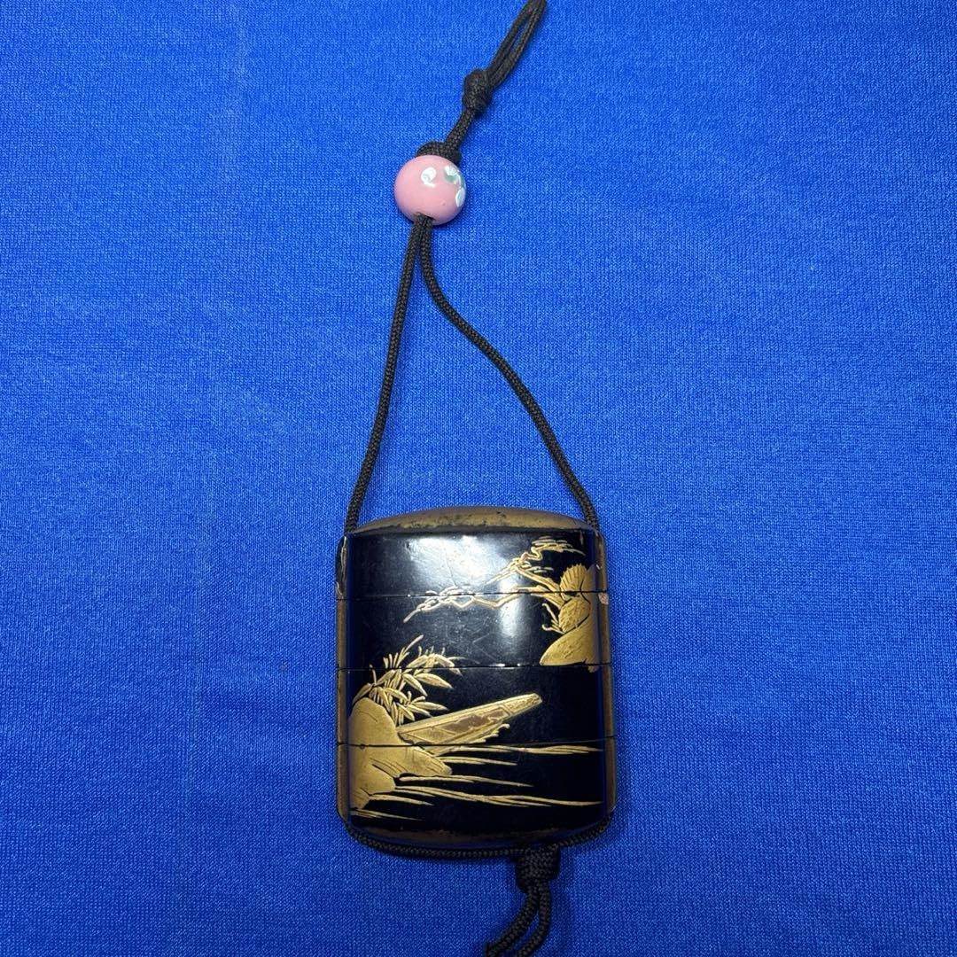 蒔絵印籠 四段印籠 山水蒔絵 細密細工 飾物 提げ物 時代物 【公式通販】